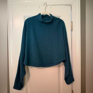 Pilcro Teal Cowl Neck Sweater